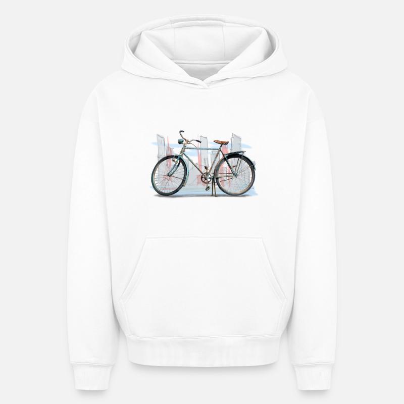 Bicycle - Sweat à capuche unisexe oversize épais SPREAD - blanc