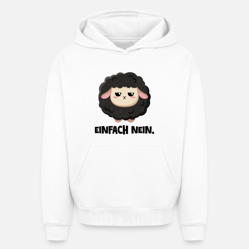 Grumpy Schaf Einfach nein - Oversized Heavyweight Unisex Hoodie - Weiß