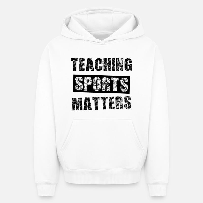 Professeurs de sport - Sweat à capuche unisexe oversize épais SPREAD - blanc