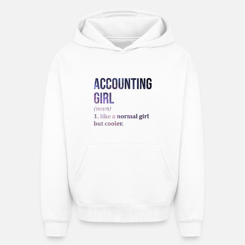 comptabilité - Sweat à capuche unisexe oversize épais SPREAD - blanc