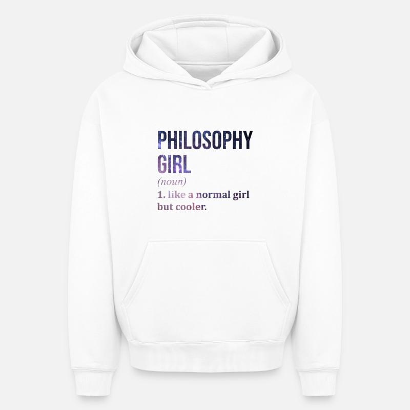 philosophie - Sweat à capuche unisexe oversize épais SPREAD - blanc