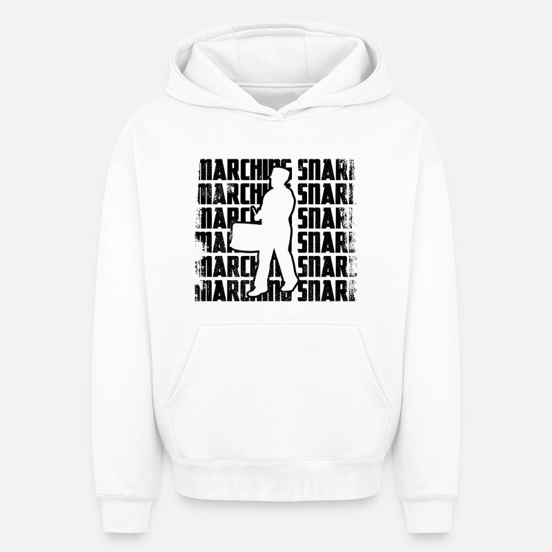 Tambours de marche - Sweat à capuche unisexe oversize épais SPREAD - blanc