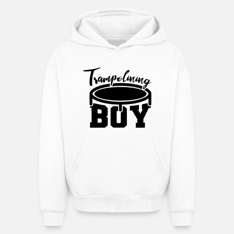 Drôle de pull trampoline - Sweat à capuche unisexe oversize épais SPREAD - blanc