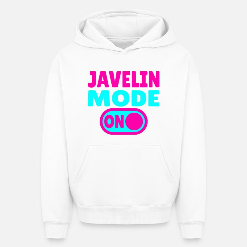 Mode Javelot ACTIVÉ - Lancer de Javelot - Sweat à capuche unisexe oversize épais SPREAD - blanc
