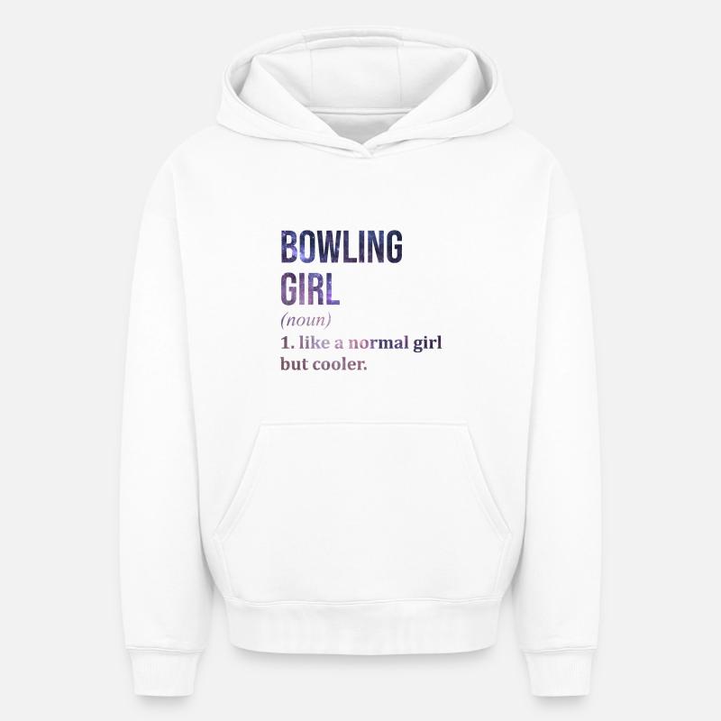 bowling - Sweat à capuche unisexe oversize épais SPREAD - blanc
