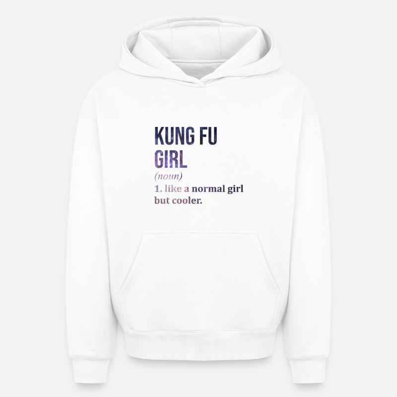 kung-fu - Sweat à capuche unisexe oversize épais SPREAD - blanc