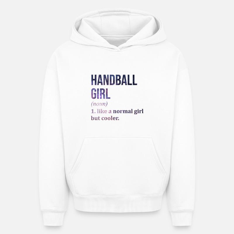handball - Sweat à capuche unisexe oversize épais SPREAD - blanc