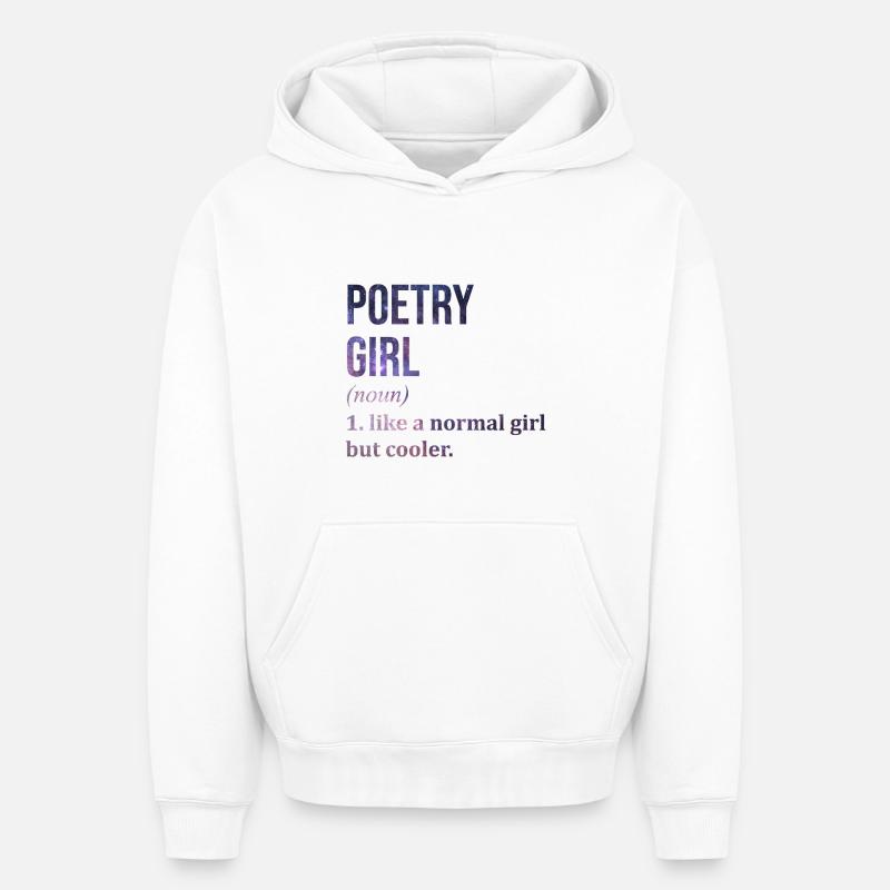 poésie - Sweat à capuche unisexe oversize épais SPREAD - blanc