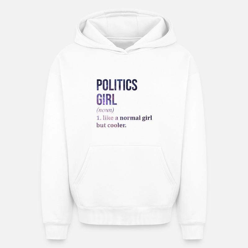 politique - Sweat à capuche unisexe oversize épais SPREAD - blanc