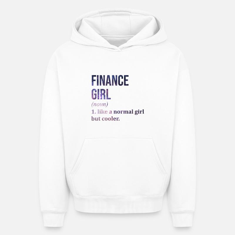 finance - Sweat à capuche unisexe oversize épais SPREAD - blanc