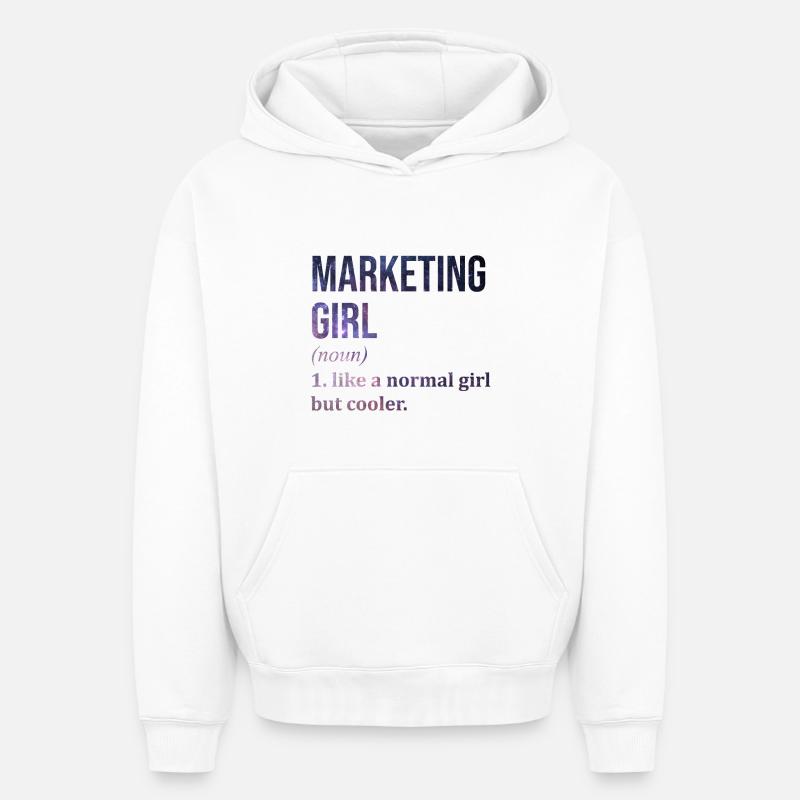 Marketing - Sweat à capuche unisexe oversize épais SPREAD - blanc