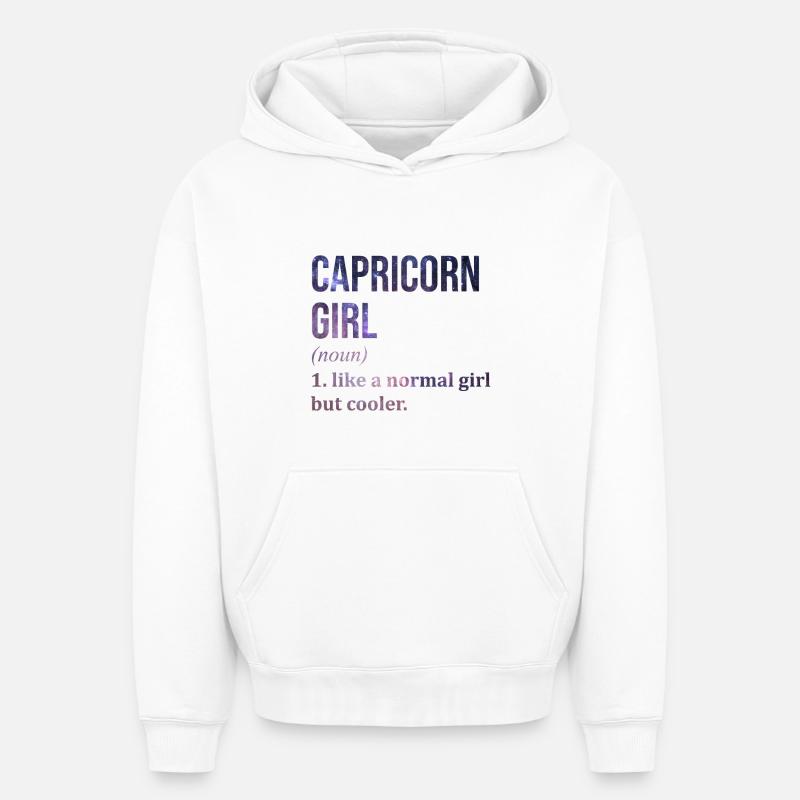 Capricorne - Sweat à capuche unisexe oversize épais SPREAD - blanc