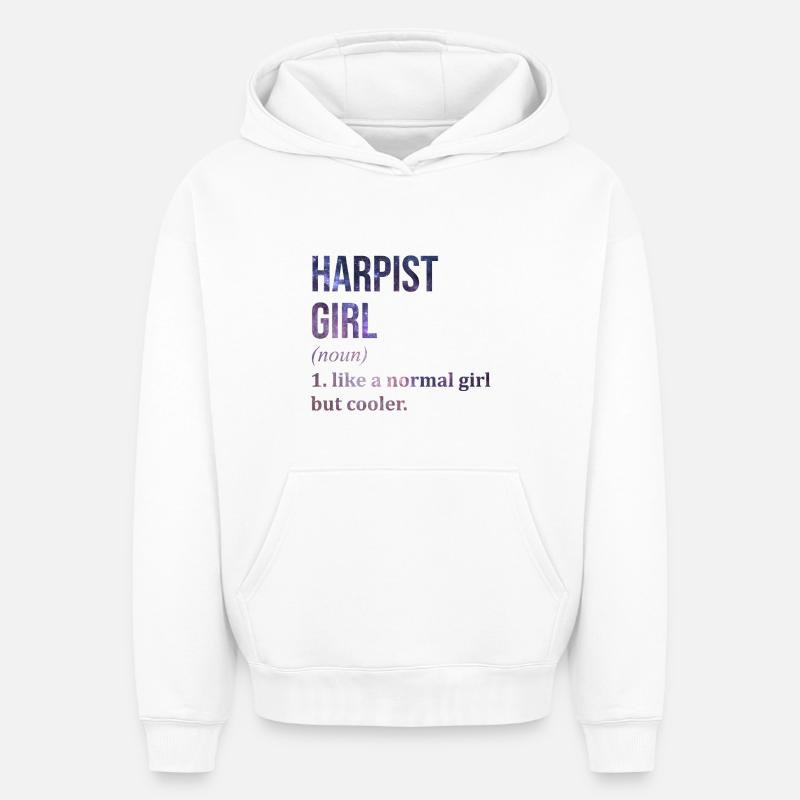 harpe - Sweat à capuche unisexe oversize épais SPREAD - blanc