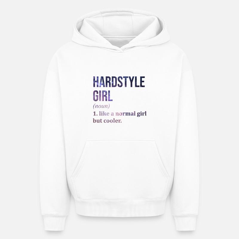 Hardstyle - Sweat à capuche unisexe oversize épais SPREAD - blanc