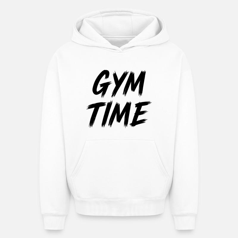 Temps de gym - Sweat à capuche unisexe oversize épais SPREAD - blanc