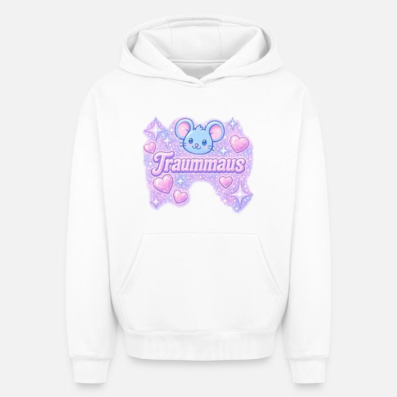 Dream mouse / design Y2K - Sweat à capuche unisexe oversize épais SPREAD - blanc