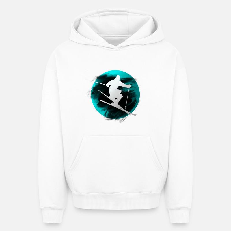 ski - Sweat à capuche unisexe oversize épais SPREAD - blanc