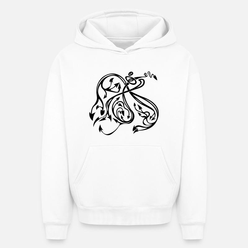 Flèches - Sweat à capuche unisexe oversize épais SPREAD - blanc