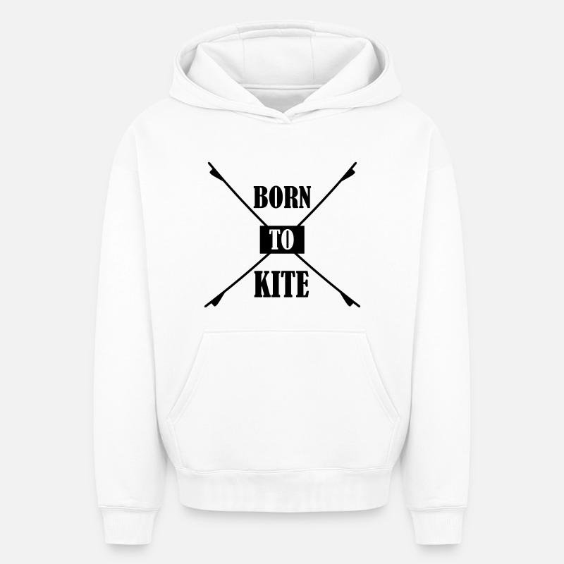 Kiteboard,Kiteboarder,Kiteboarding,Mer,Conseil - Sweat à capuche unisexe oversize épais SPREAD - blanc
