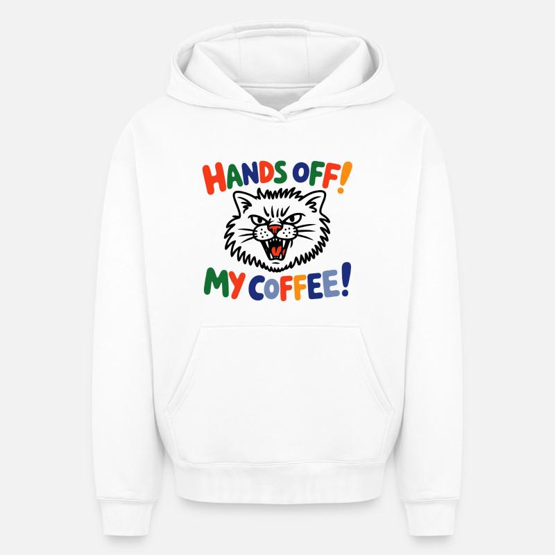 Lâchez-moi, mon café ! - Sweat à capuche unisexe oversize épais SPREAD - blanc