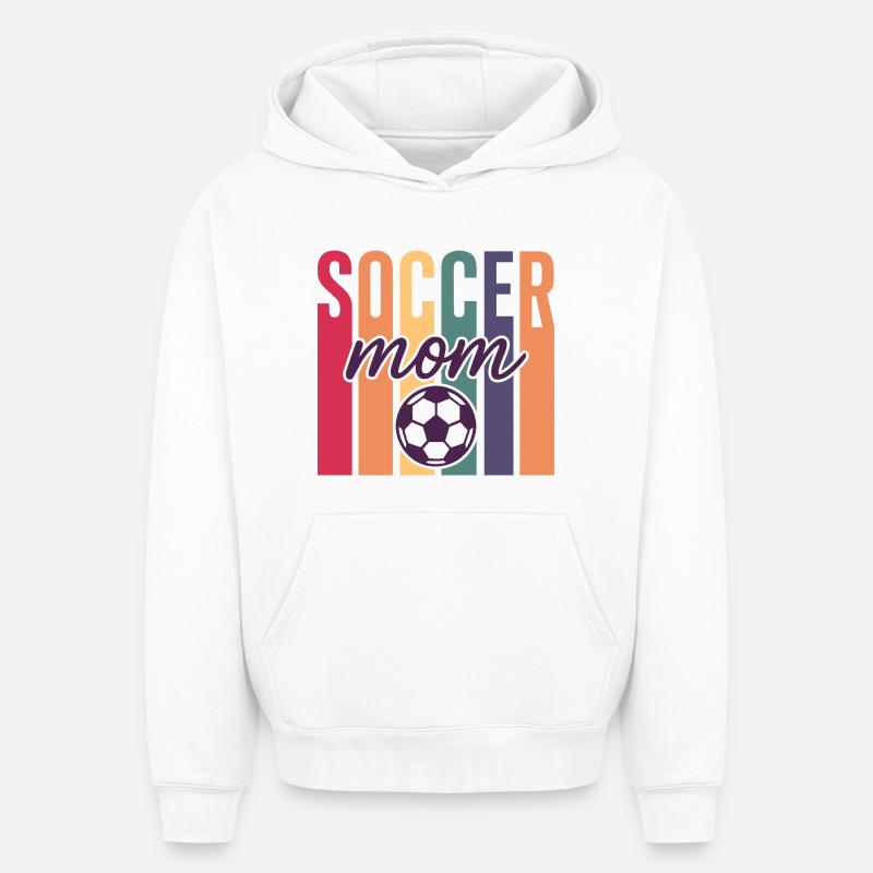 Maman Soccer - Sweat à capuche unisexe oversize épais SPREAD - blanc