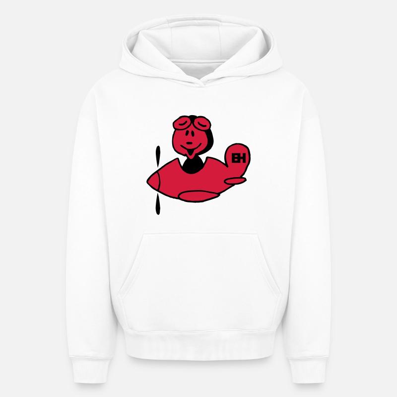 Avion - Sweat à capuche unisexe oversize épais SPREAD - blanc