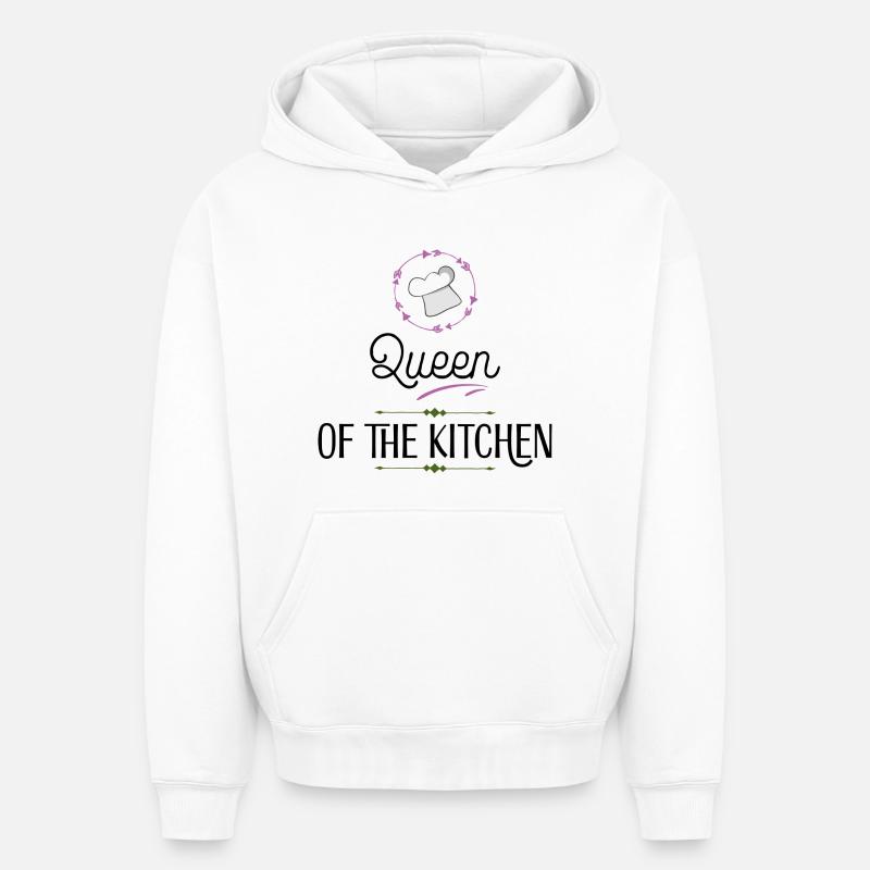 Kochen - Sweat à capuche unisexe oversize épais SPREAD - blanc