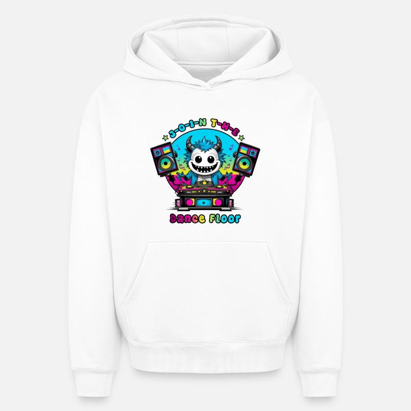 Monstre disco - Sweat à capuche unisexe oversize épais SPREAD - blanc
