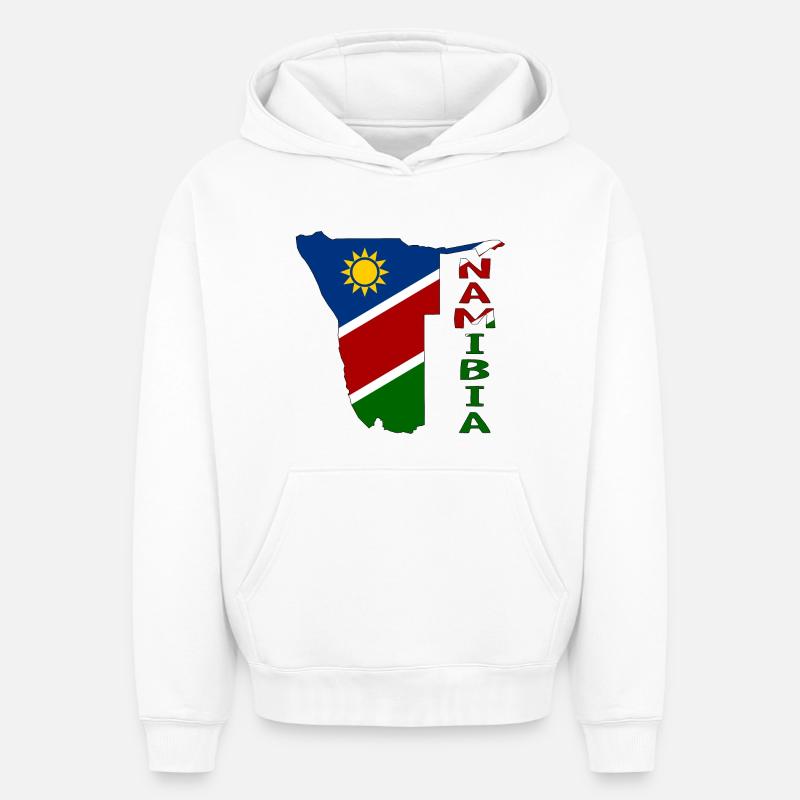 Namibia Map Flag - Oversized Heavyweight Unisex Hoodie - white
