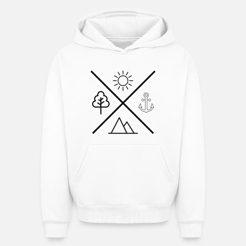 Vie - Sweat à capuche unisexe oversize épais SPREAD - blanc