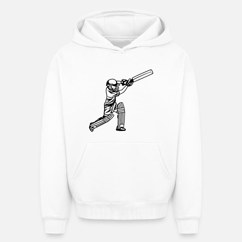 Garçon de cricket - Sweat à capuche unisexe oversize épais SPREAD - blanc