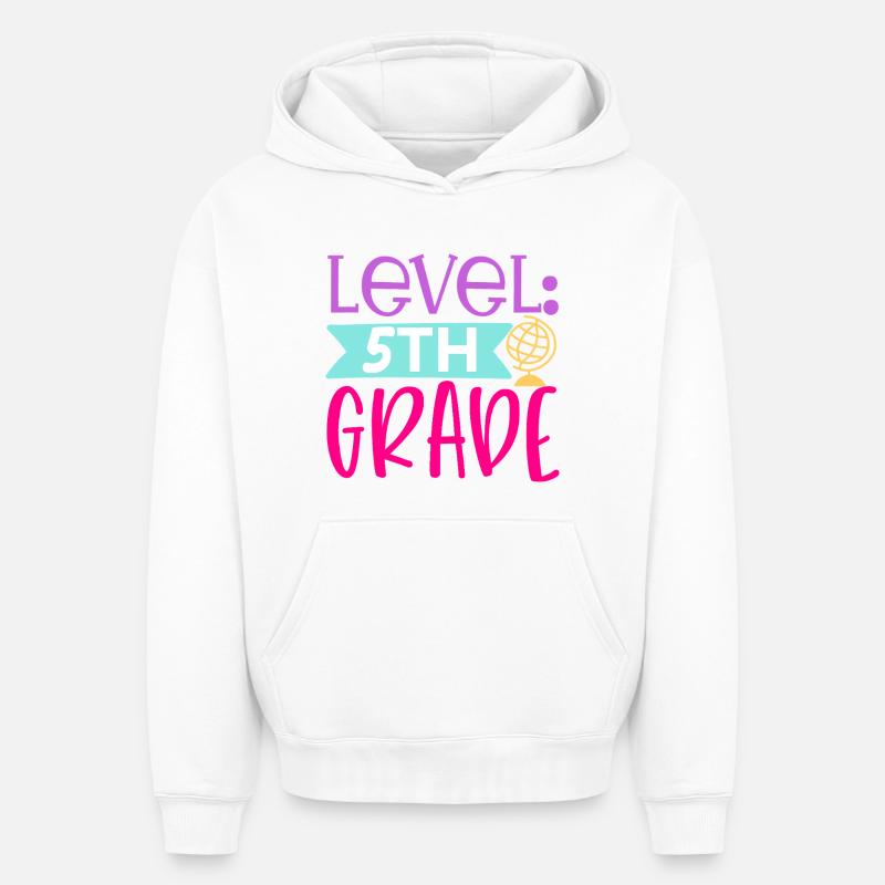 5e année - Sweat à capuche unisexe oversize épais SPREAD - blanc