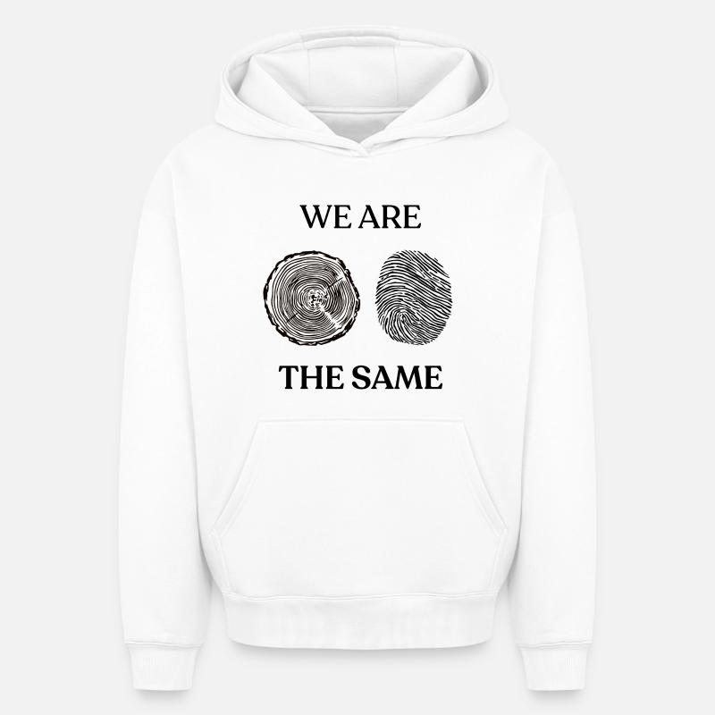 Nous sommes pareils - Sweat à capuche unisexe oversize épais SPREAD - blanc
