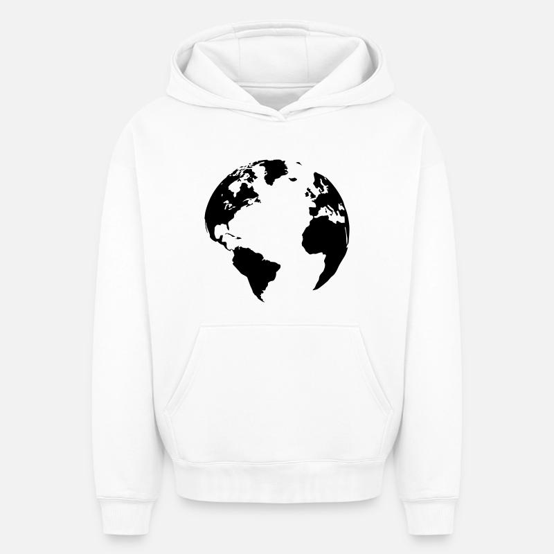 Terre Mère - Sweat à capuche unisexe oversize épais SPREAD - blanc