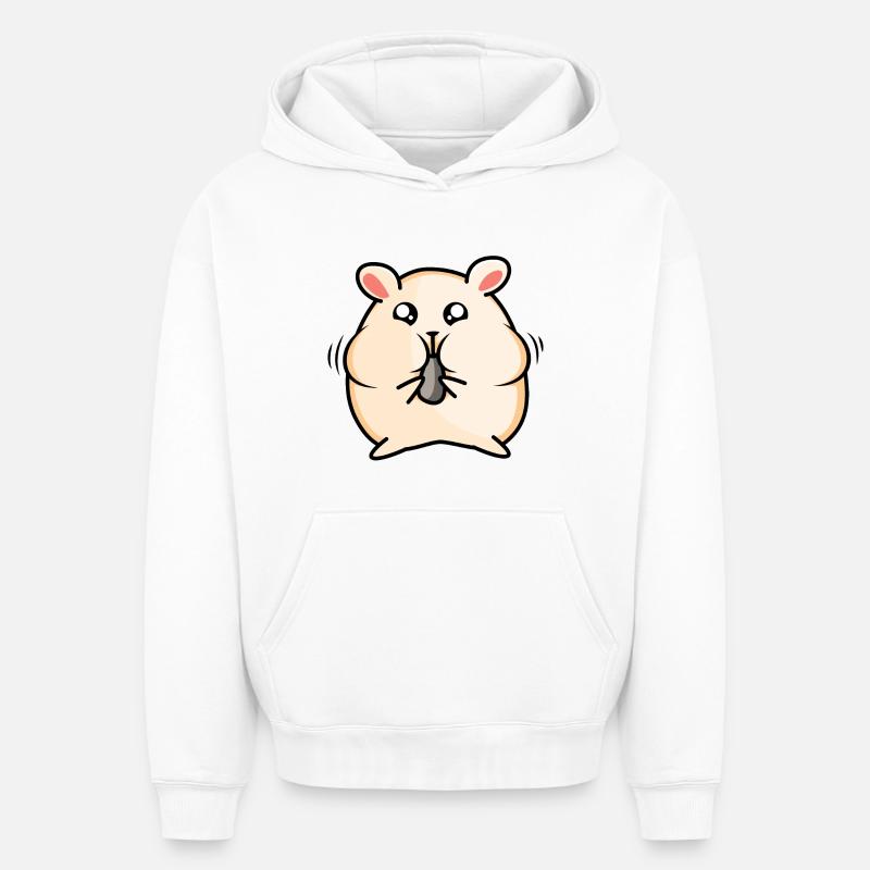 Conception de hamster - Sweat à capuche unisexe oversize épais SPREAD - blanc