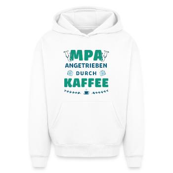 Assistante de pratique médicale | Mpa | Café - Sweat à capuche unisexe oversize épais SPREAD - blanc - Devant - AI Model Female 172 dark (172cm) & AI Model Male 185 light (185cm)