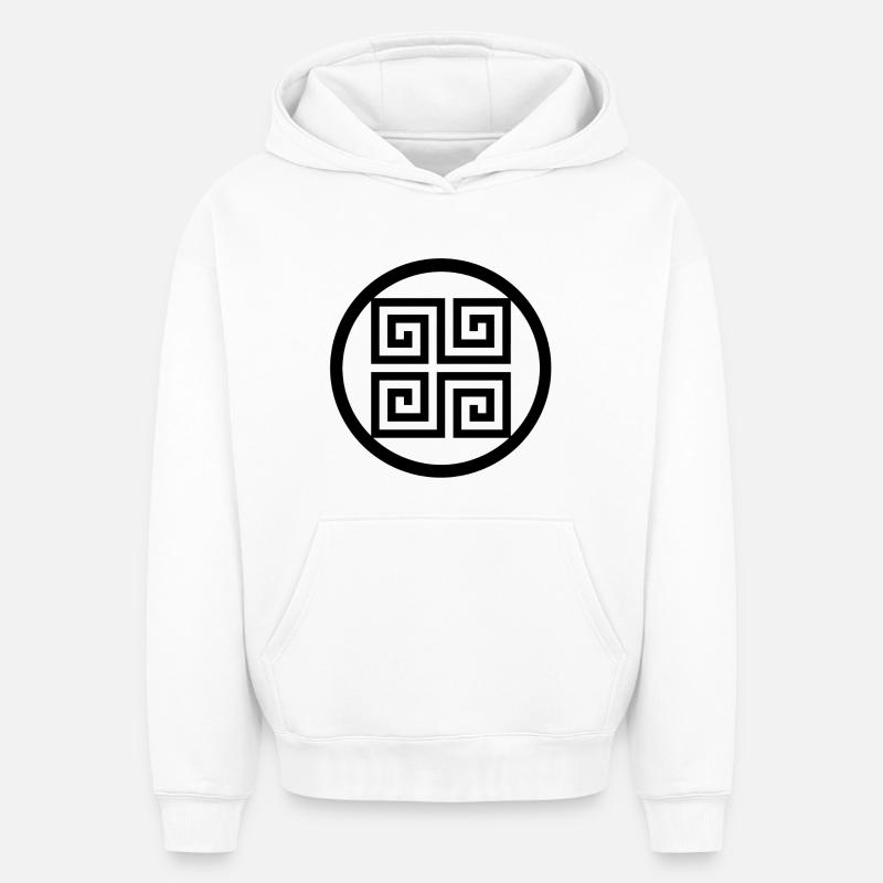 Symbole grec - Sweat à capuche unisexe oversize épais SPREAD - blanc