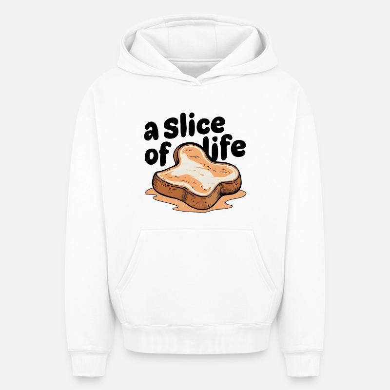 Tranche de vie - Sweat à capuche unisexe oversize épais SPREAD - blanc