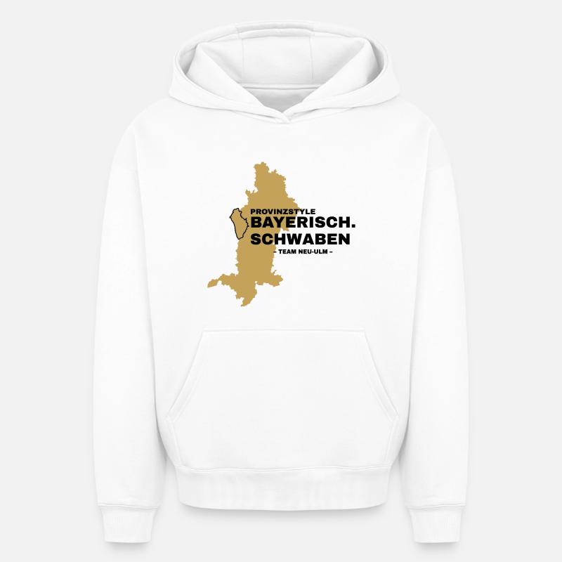 Souabe | NEU-ULM - Sweat à capuche unisexe oversize épais SPREAD - blanc