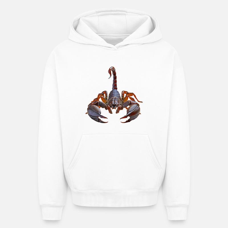 Scorpion - Sweat à capuche unisexe oversize épais SPREAD - blanc
