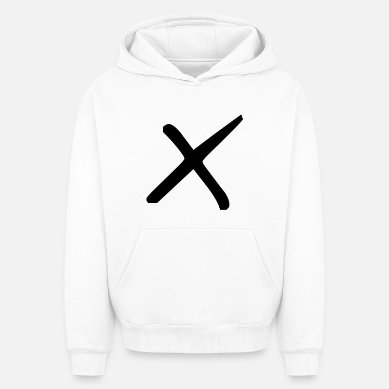 Croix élégante - Sweat à capuche unisexe oversize épais SPREAD - blanc