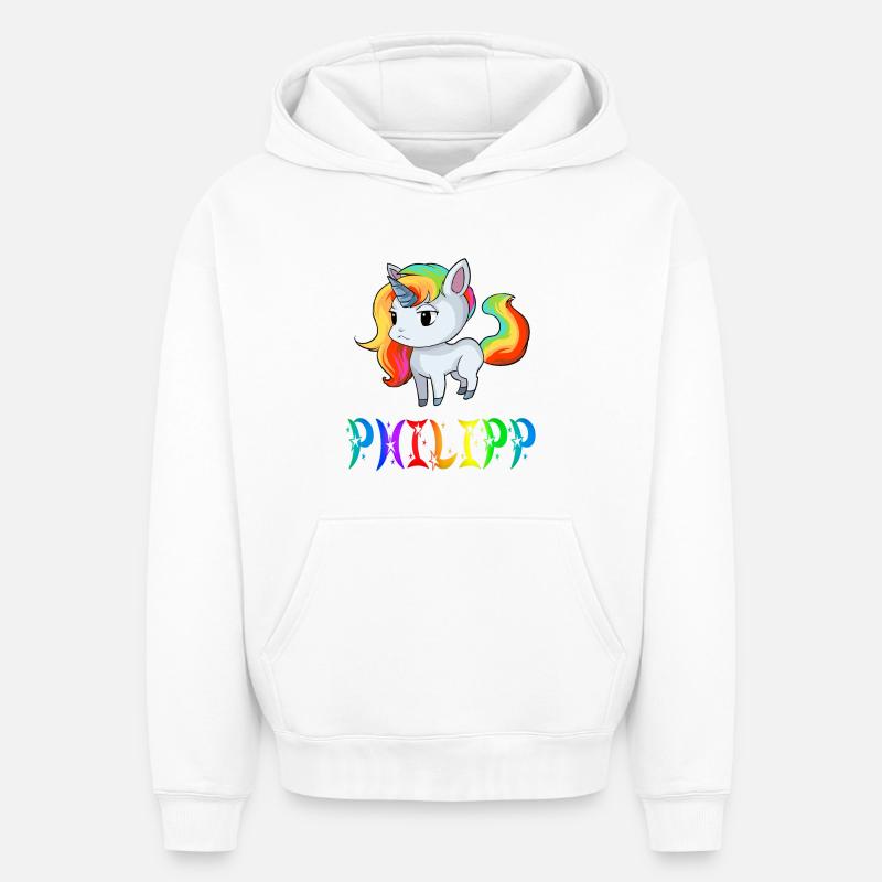 Einhorn Philipp - Sweat à capuche unisexe oversize épais SPREAD - blanc