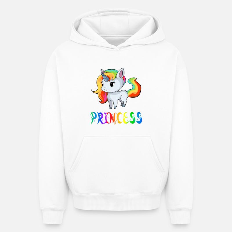 licorne Princesse - Sweat à capuche unisexe oversize épais SPREAD - blanc