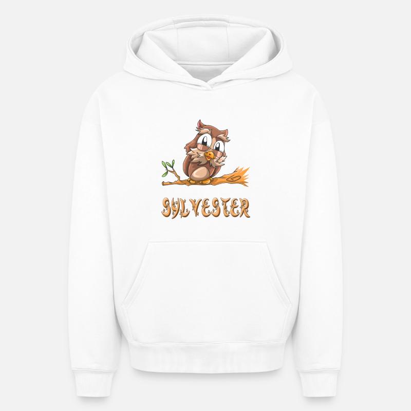 Eule Sylvester - Oversized Heavyweight Unisex Hoodie - Weiß