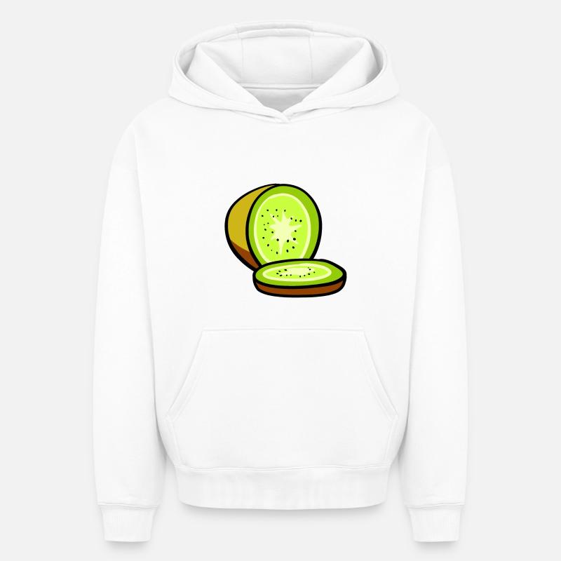 kiwi - Sweat à capuche unisexe oversize épais SPREAD - blanc