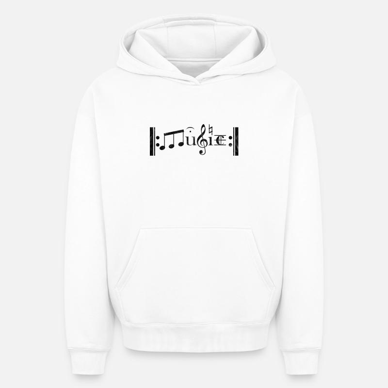 musique - Sweat à capuche unisexe oversize épais SPREAD - blanc