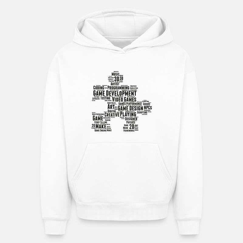 Game Dev - Sweat à capuche unisexe oversize épais SPREAD - blanc