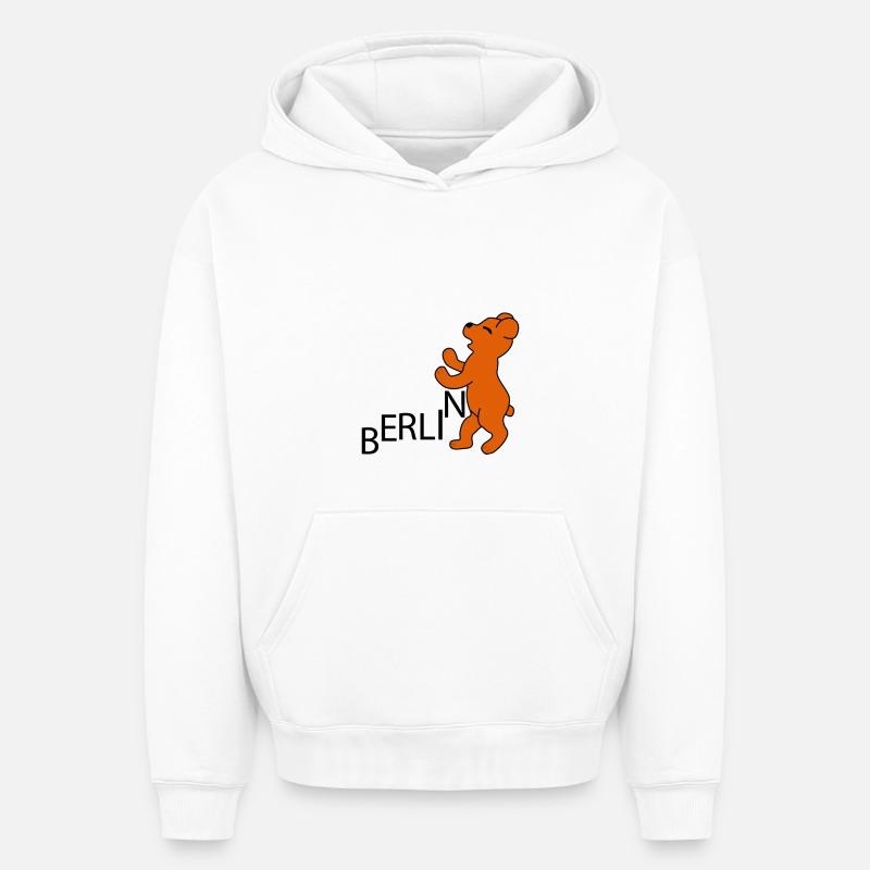 Berlin - Sweat à capuche unisexe oversize épais SPREAD - blanc