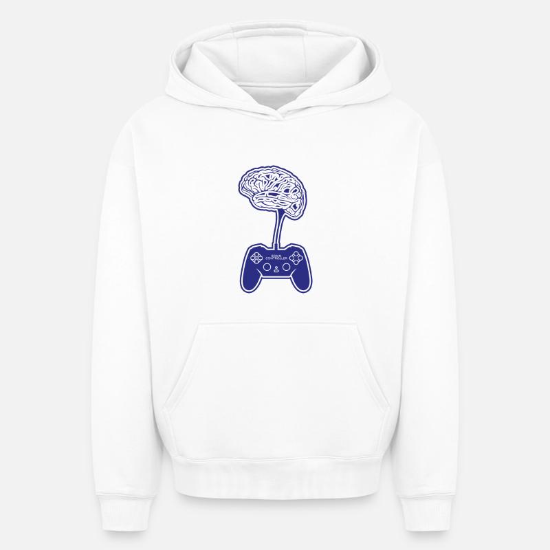 Gamer - Sweat à capuche unisexe oversize épais SPREAD - blanc