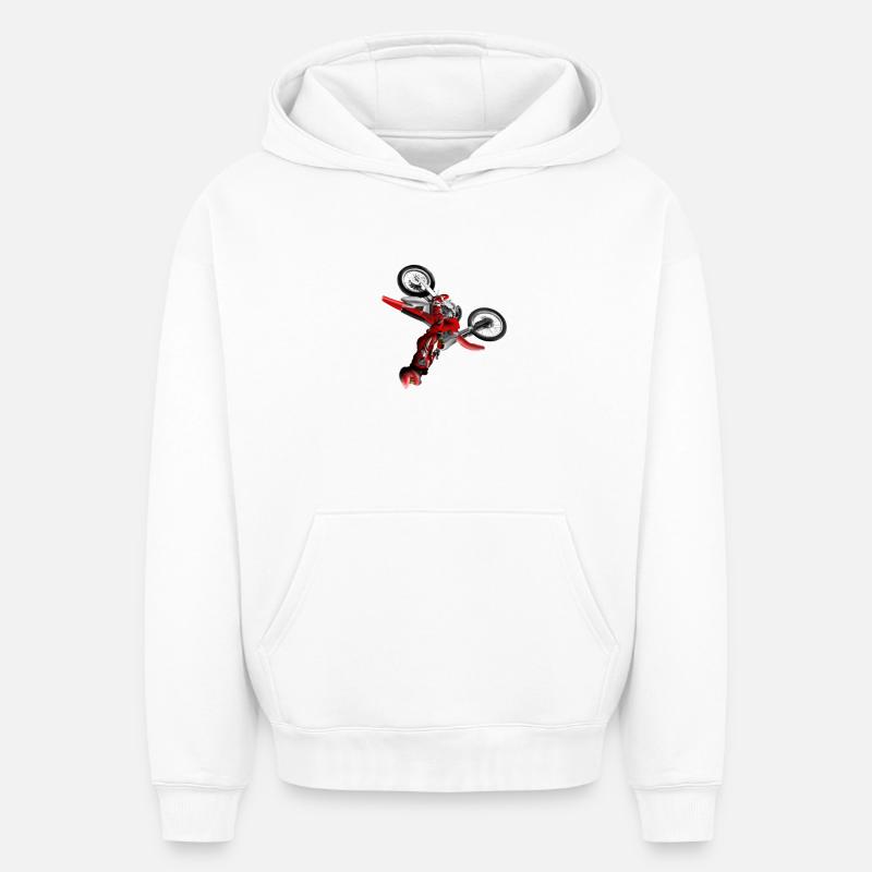 Motocross - Sweat à capuche unisexe oversize épais SPREAD - blanc